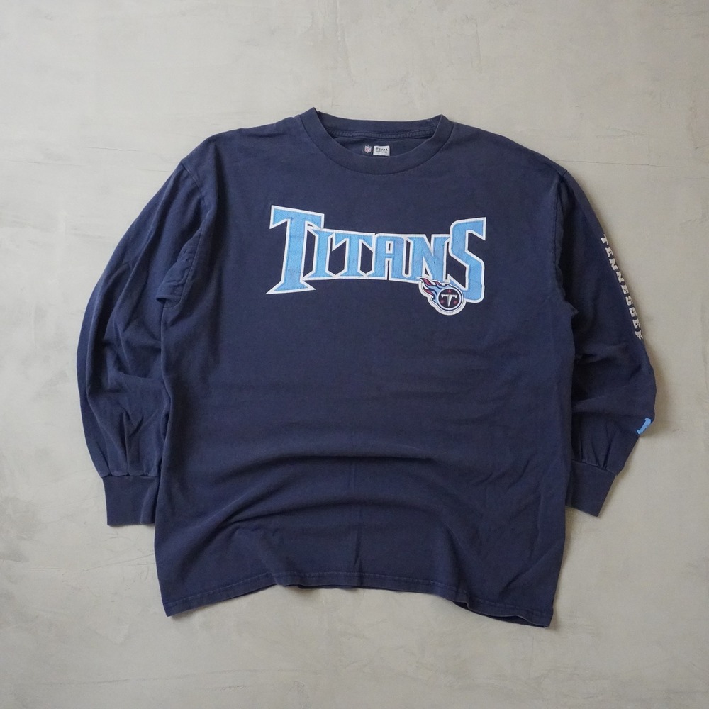 Y2K NFL Tennessee Titans Long Sleeve Shirt Mens XL Navy Blue Graphic Tee